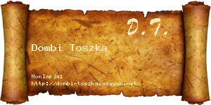 Dombi Toszka névjegykártya
